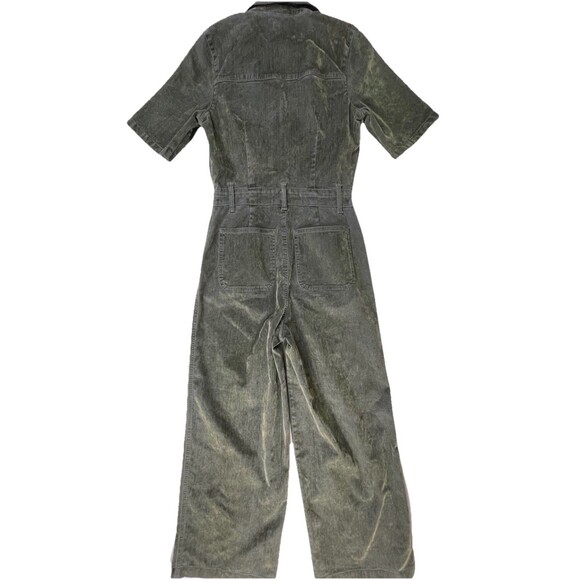 Universal Thread Jumpsuit Stretch Velvety Flocked Denim Women's 16 Olive Green - Picture 3 of 16